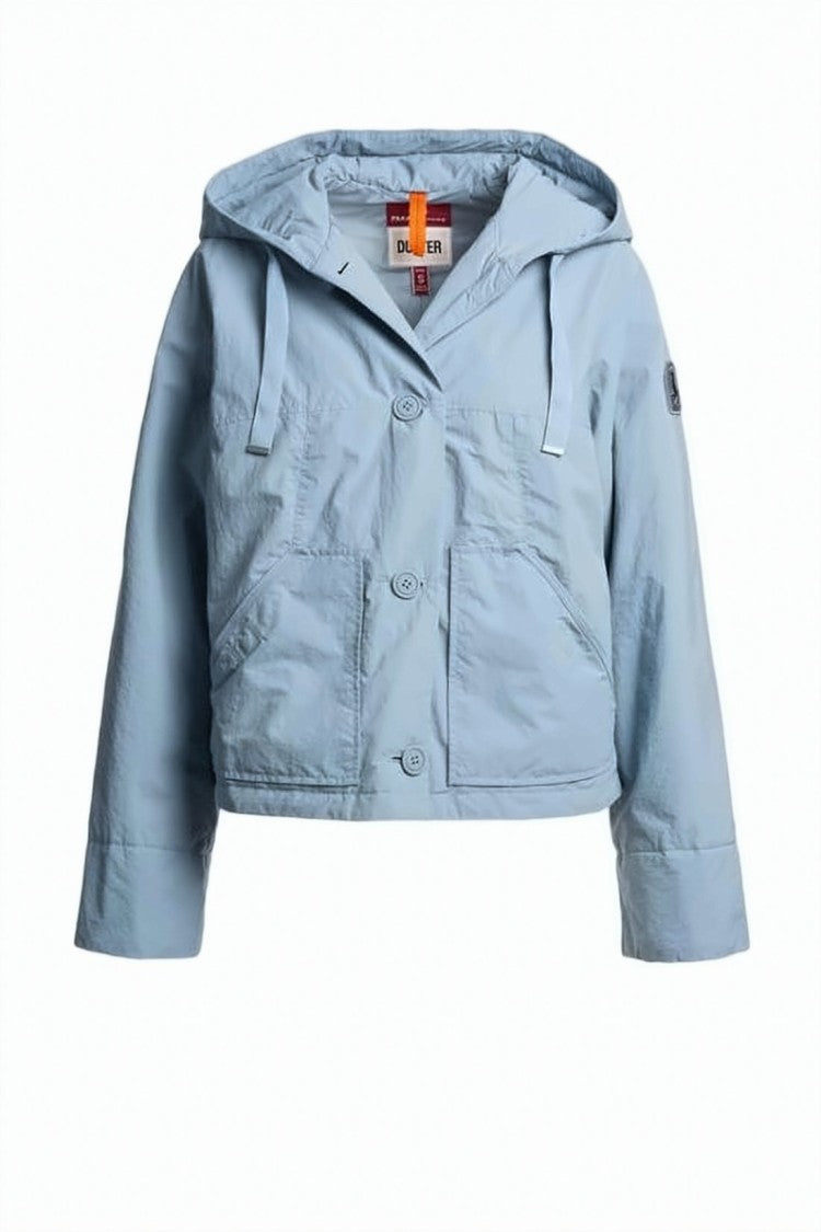 Parajumpers Cropped Hooded Jacket With Button-Up Front And Pleat Detail