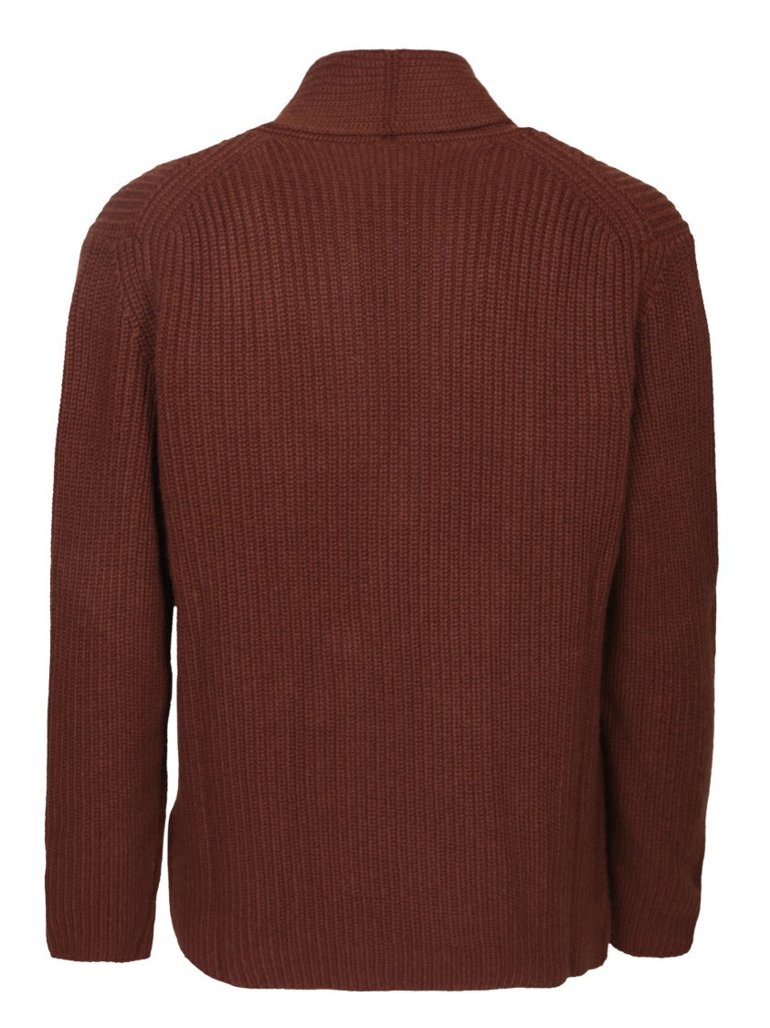 Dell'oglio Brown Shawl Collar Cardigan