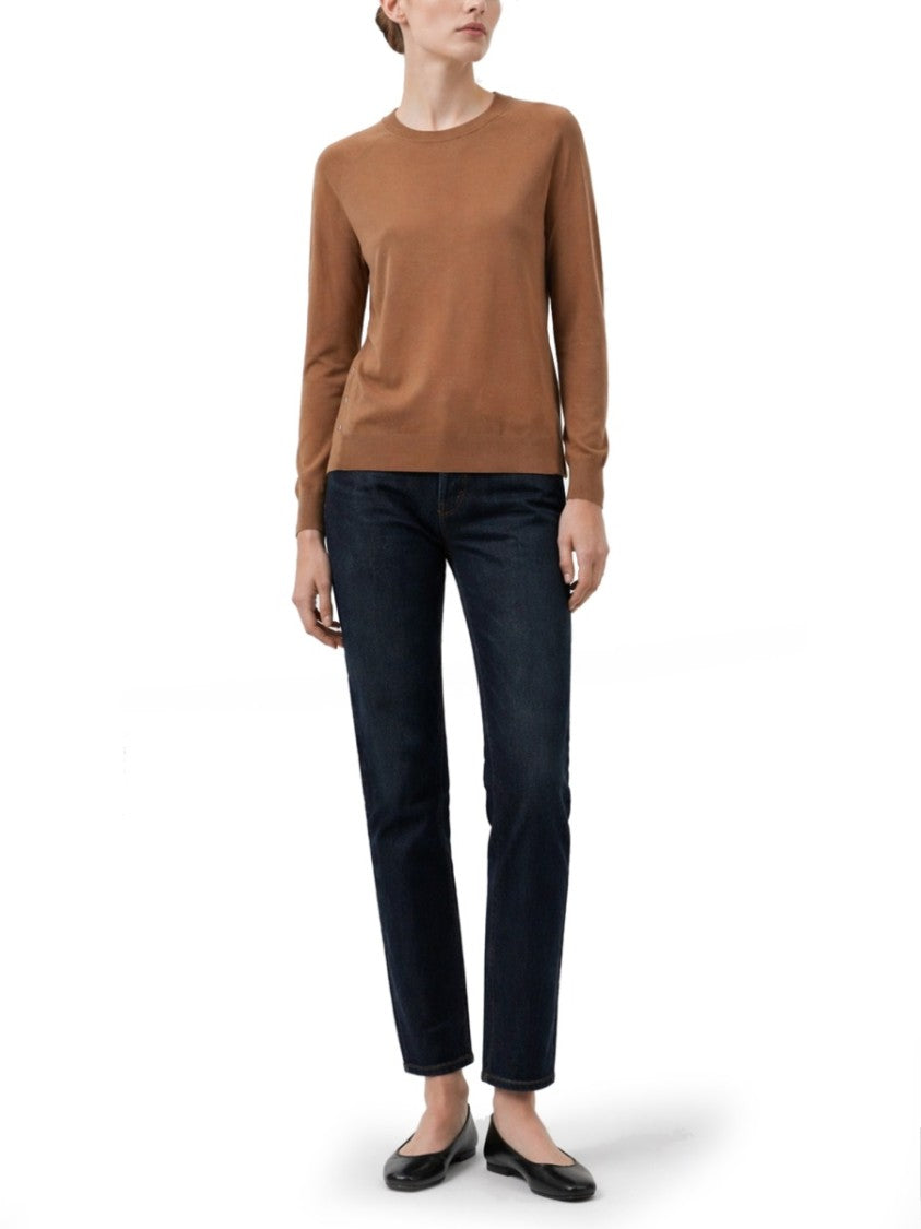 Herno Raglan Sleeves Lyocell-Cotton Ribbed Sweater