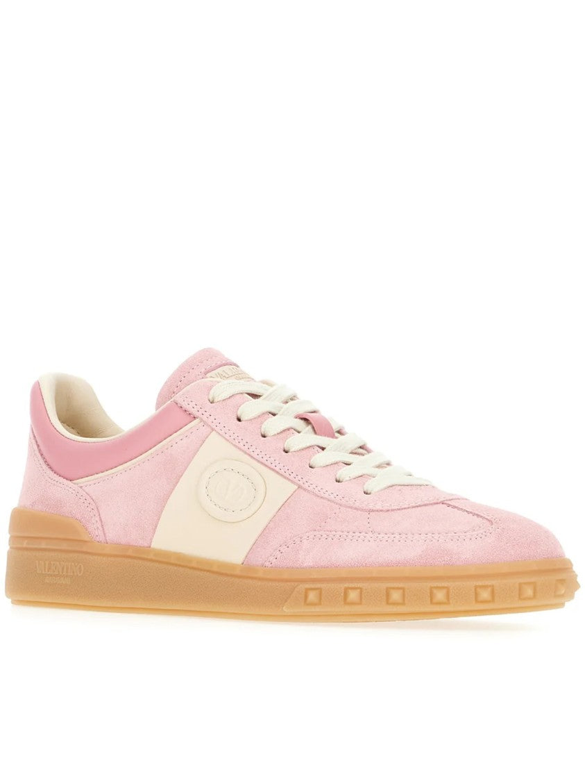 Valentino Pink Upvillage Low-Top Suede/Leather Sneakers