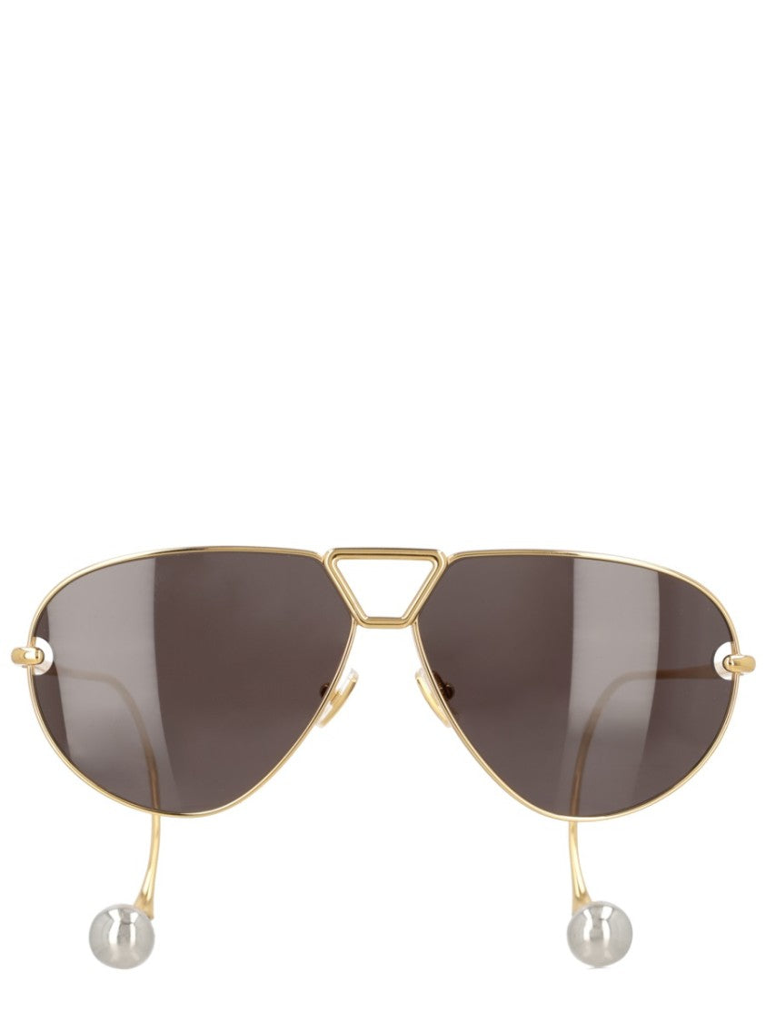 Bottega Veneta Aviator Drop Teardrop Metal Sunglasses