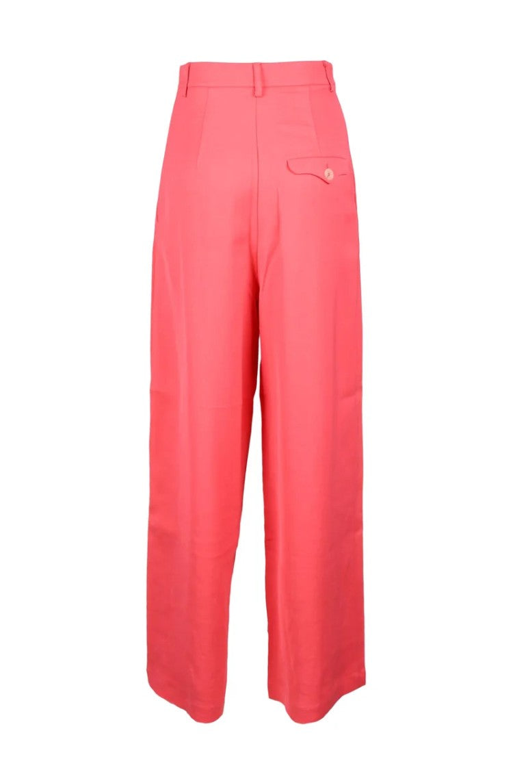 Alysi Wide-Leg High-Waist Trousers With Belt Loops