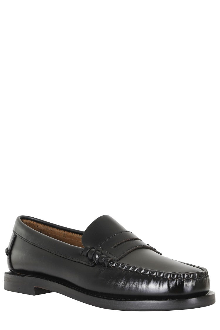 Sebago Black Classic Dan Polished Leather Penny Loafers