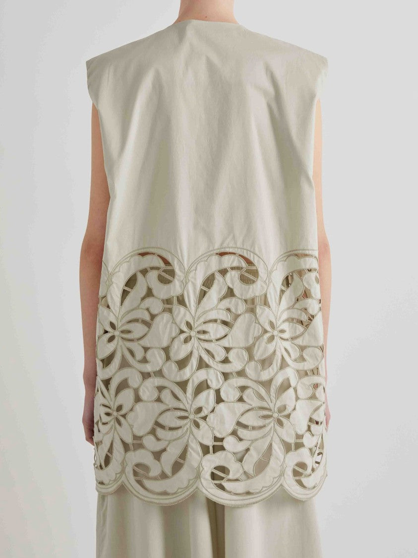 Meimeij Floral Embroidered Cotton Top