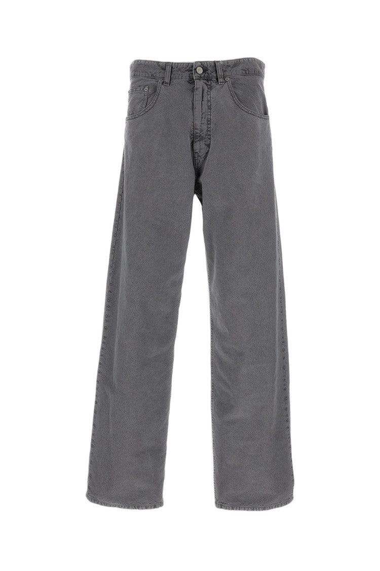 Mm6 By Maison Margiela Wide-Leg 5-Pocket Denim Trousers With Distinctive Logo Patch