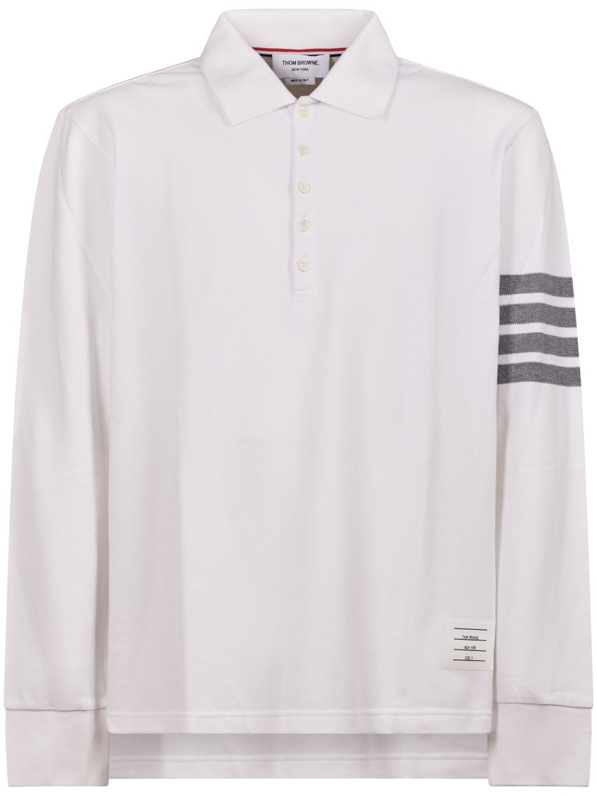 Thom Browne Long Sleeve Piqué Polo