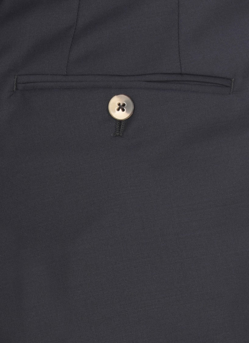 Caruso Blue Peak Lapel Wool Suit