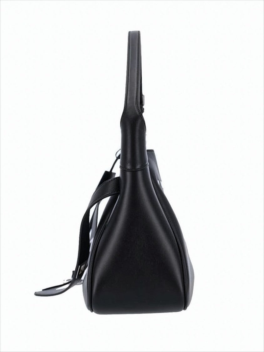 Balenciaga Calf Leather Minimalist Black Shoulder Bag