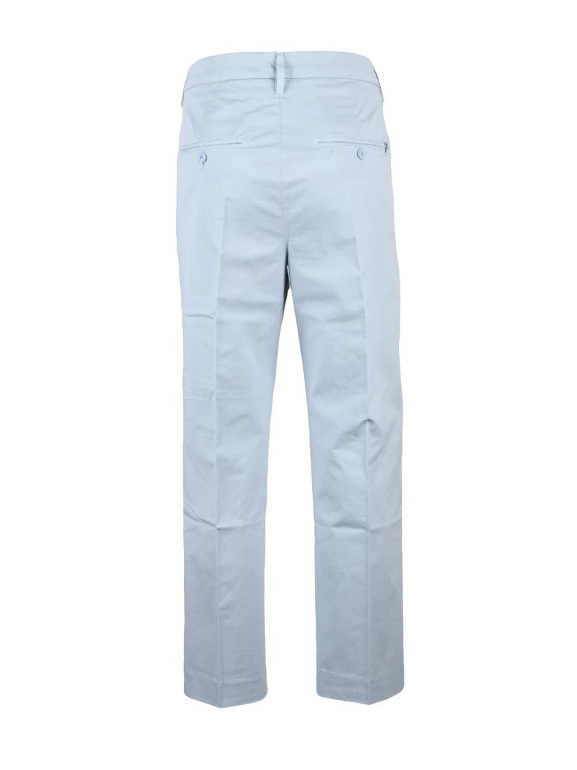 Dondup Light Grey Nima Straight-Leg Stretch Cotton Straight-Leg Pants