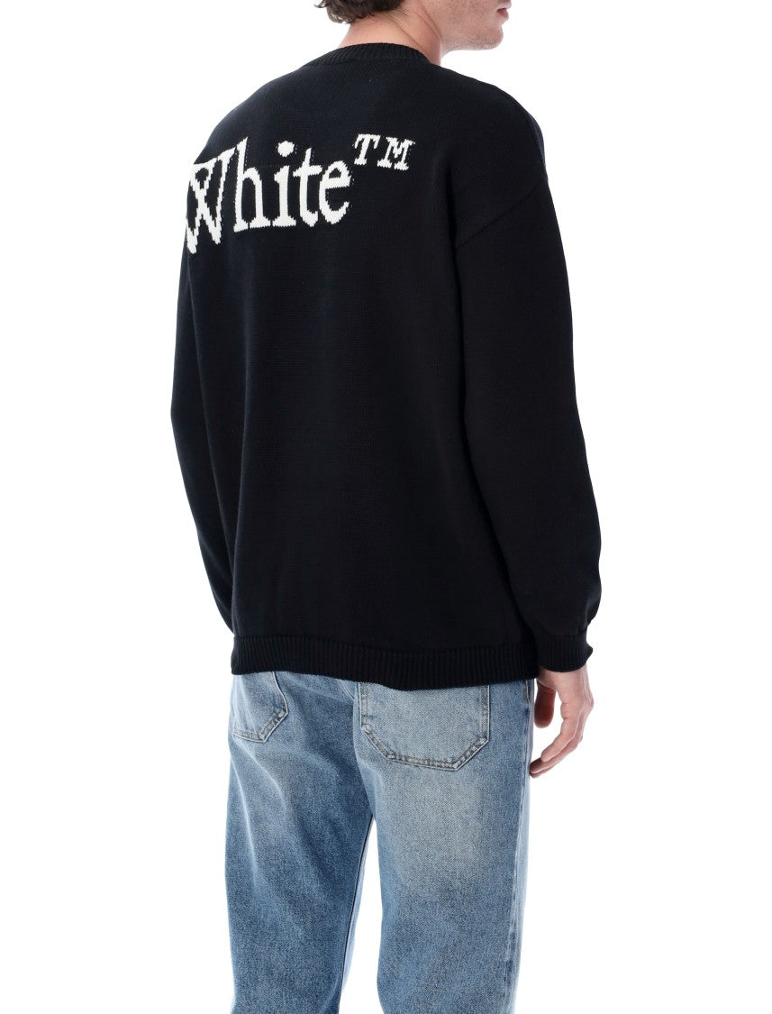 Off-White Bookish Black Typography Knit Sweater