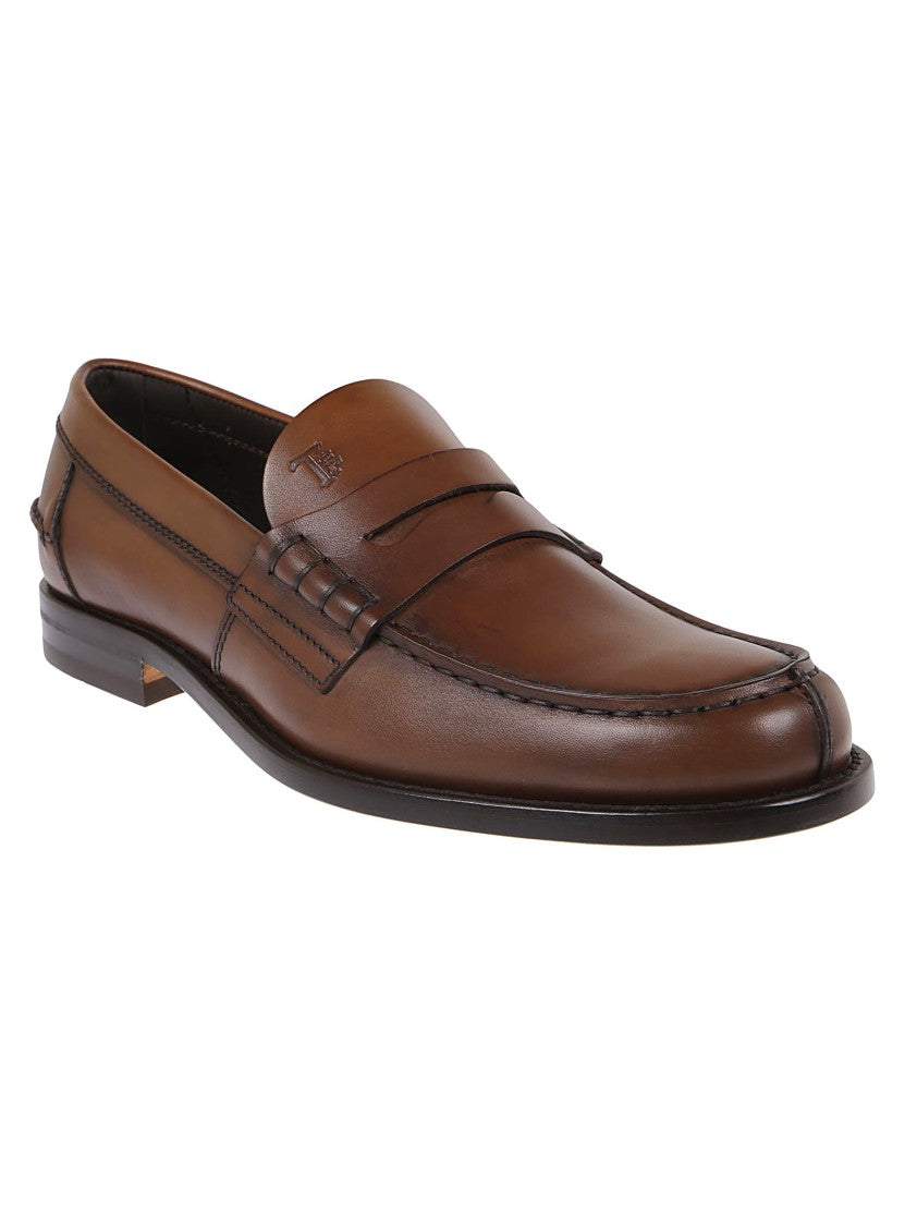 Tod's Brown Leather Moccasin Shoes