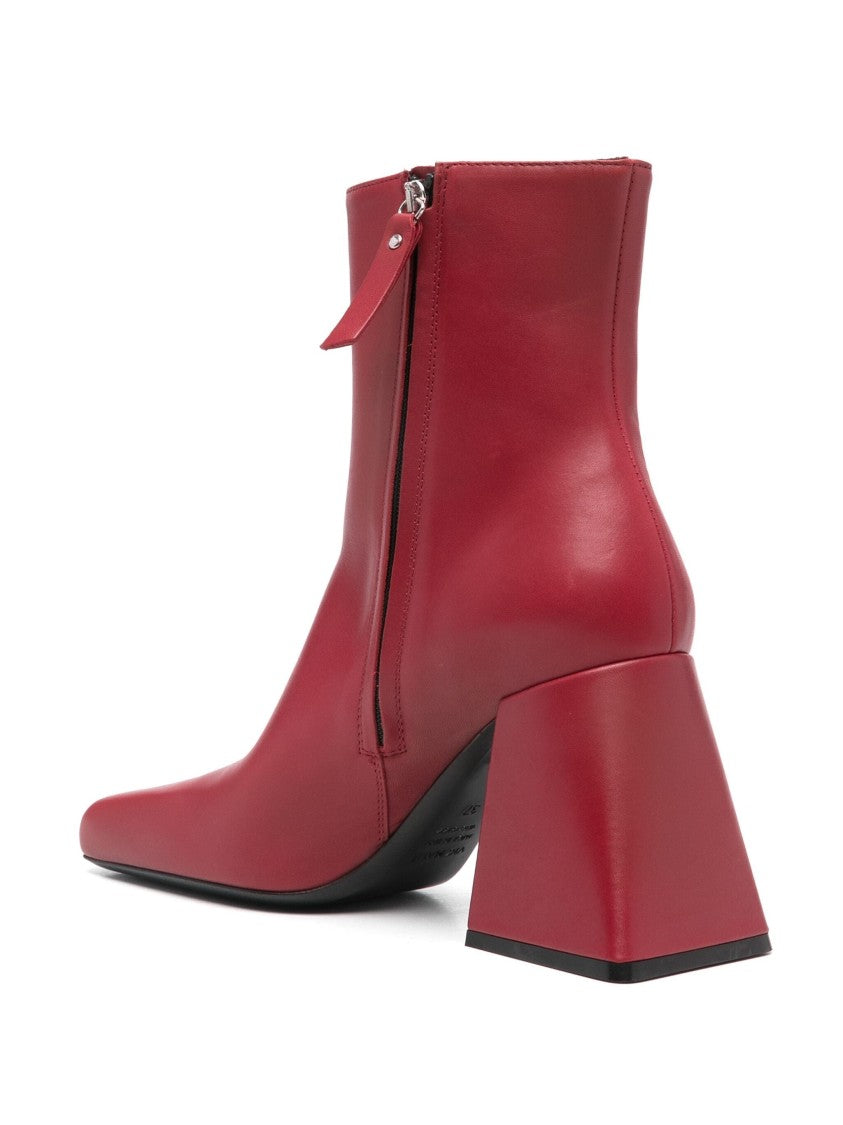 Vic Matié Red Ankle Boots With Mid Block Heel
