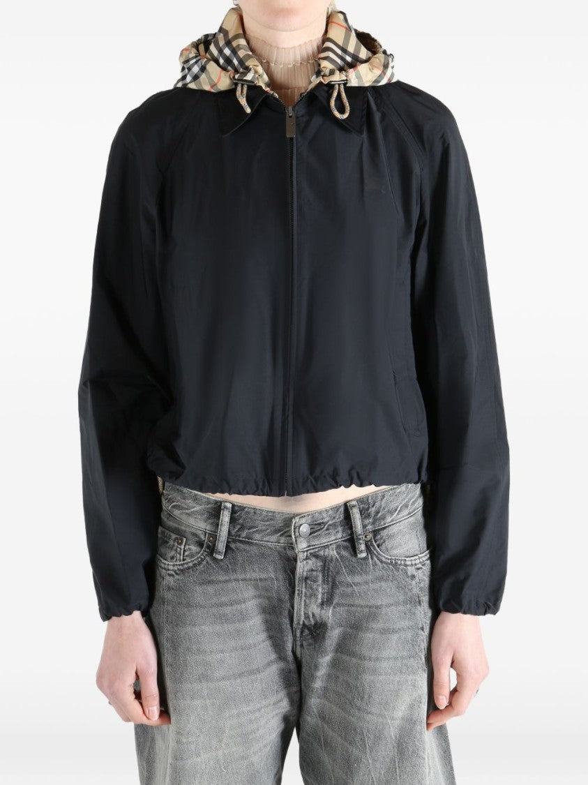 Burberry Cropped Black Jacket With Hood