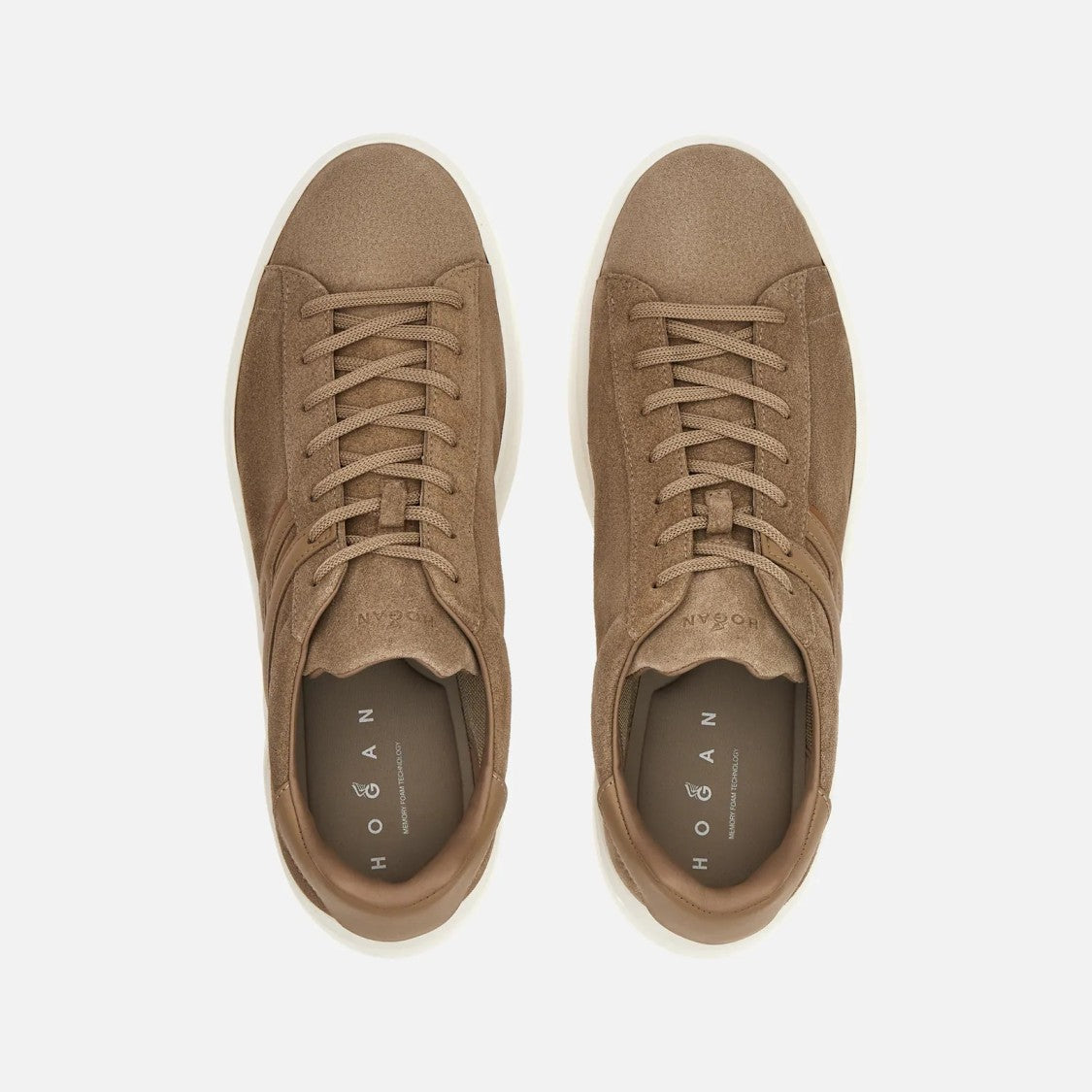 Hogan H580 Allacciato H Profilo Sneakers In Beige