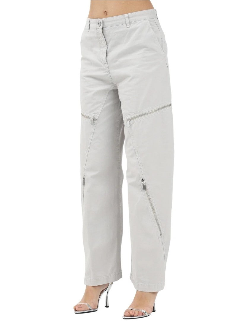 Pinko  Sere Nere Wide Leg Trousers - Light Grey