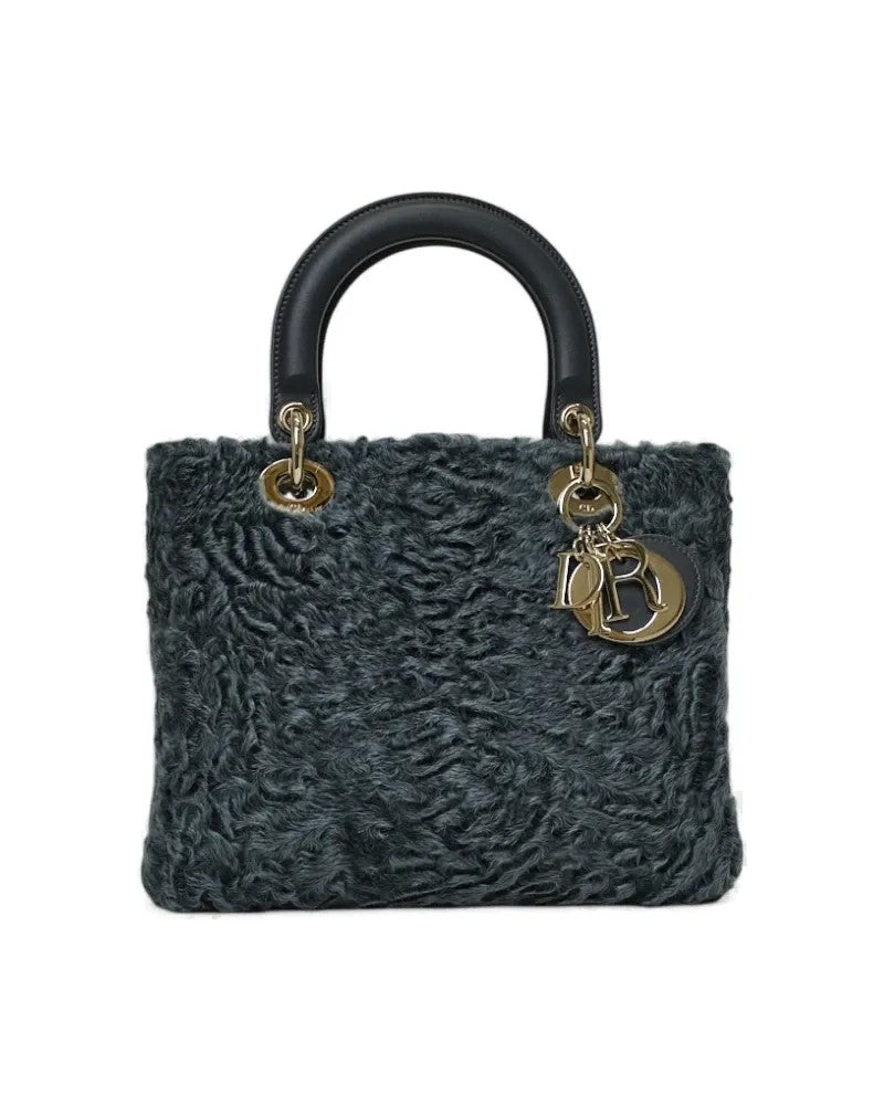 Dior Lady Medium Fur Gray