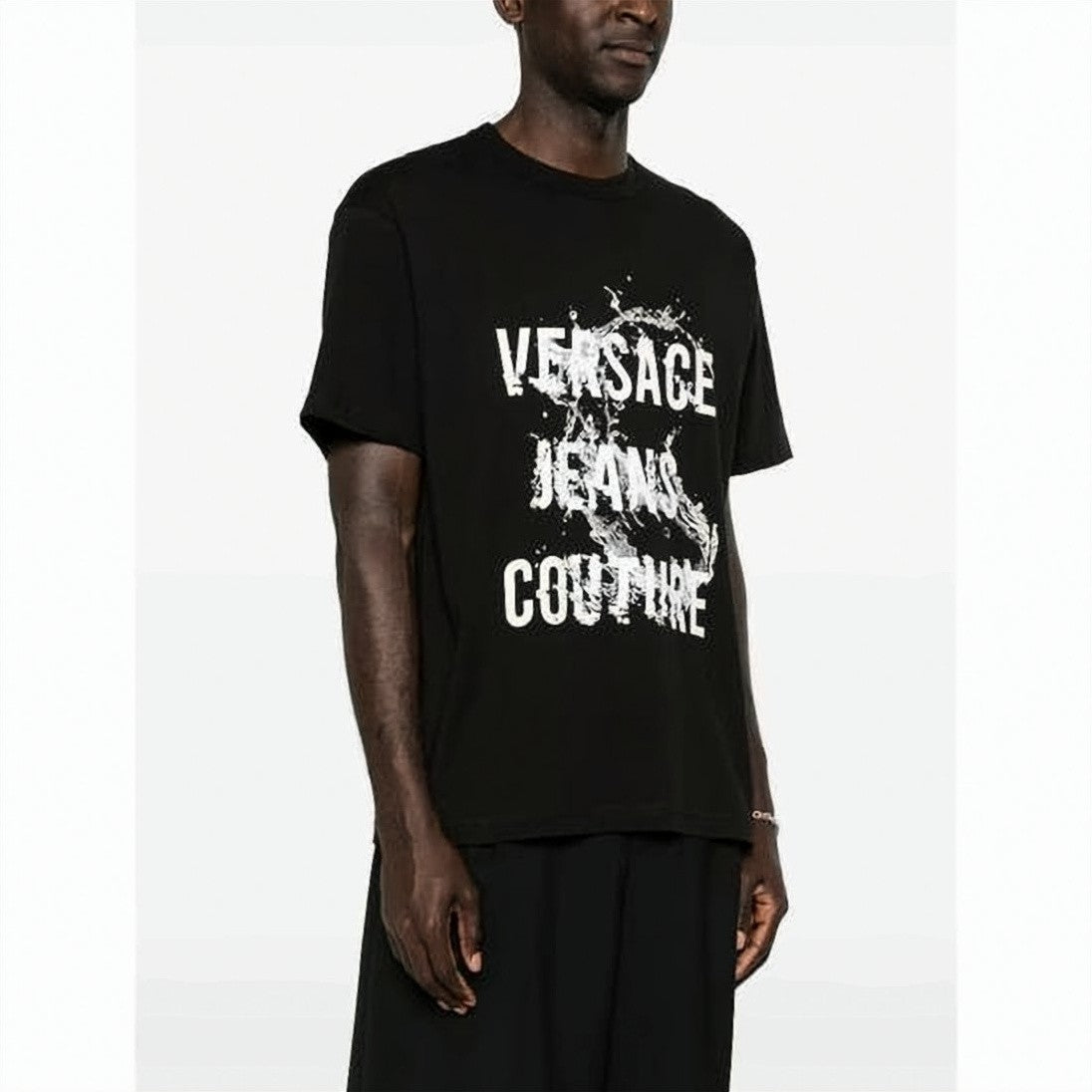 Versace Graphic Print Black Short-Sleeve T-Shirt