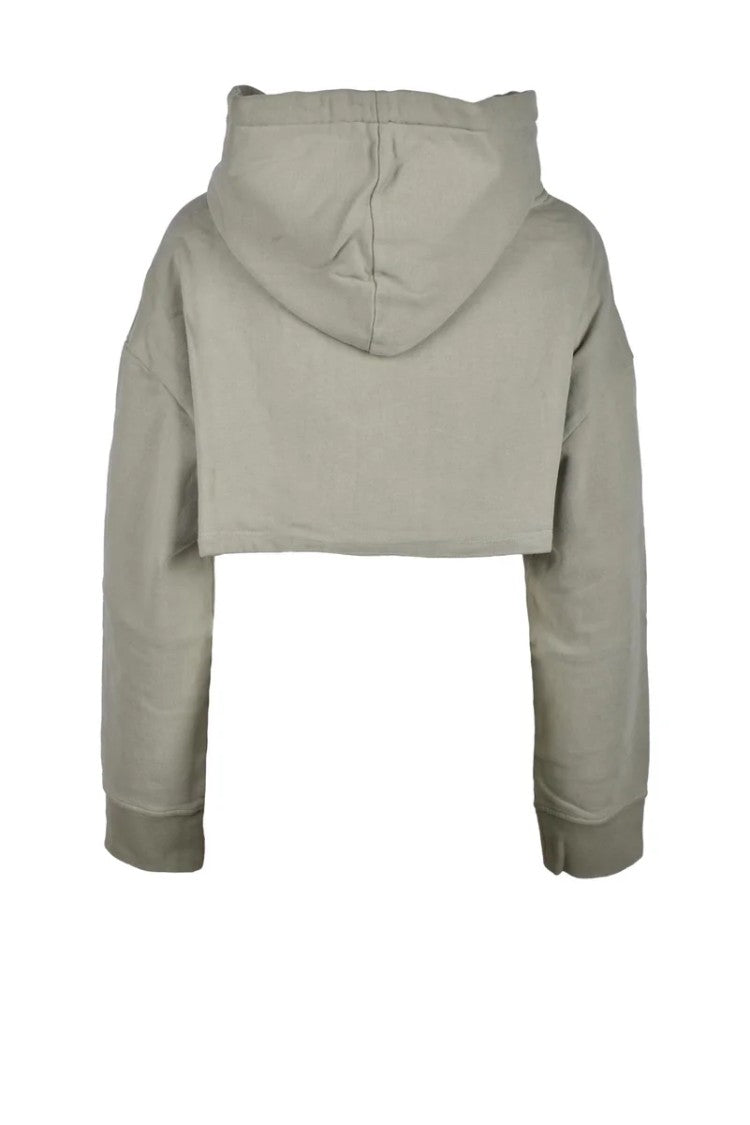 Erika Cavallini Sage Green Hooded Cotton Sweatshirt
