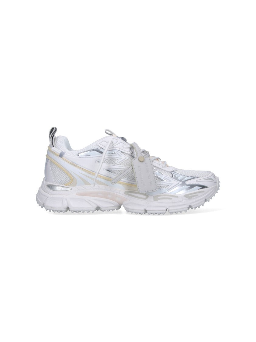 Off-White Futuristic White Sneakers With Textured Sole