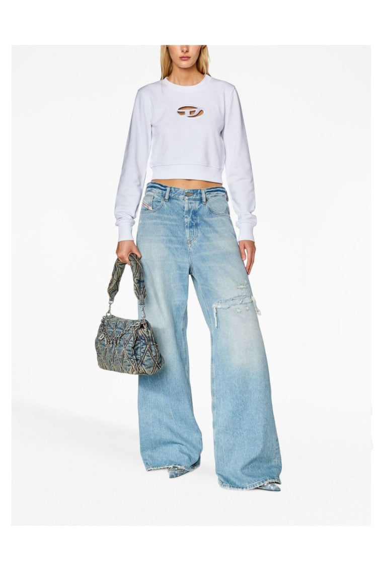 Diesel Cropped Sweatshirt With Round Neckline