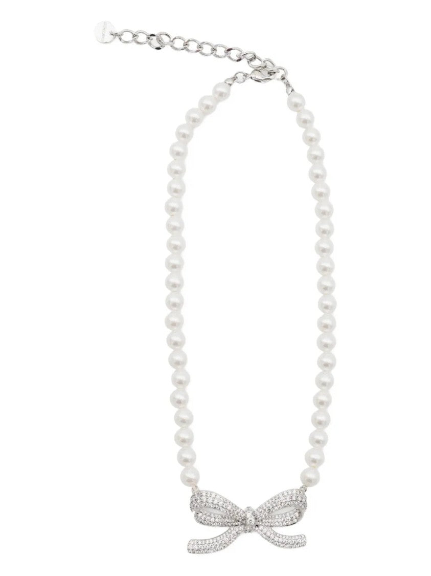 Self-Portrait Bow Pearl Necklace
