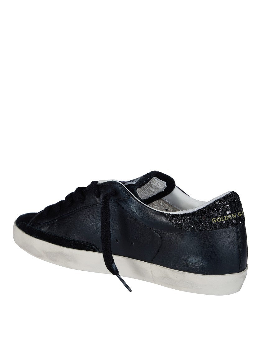 Golden Goose Super-Star Nappa Upper Suede Toe Star Glitter Sneakers