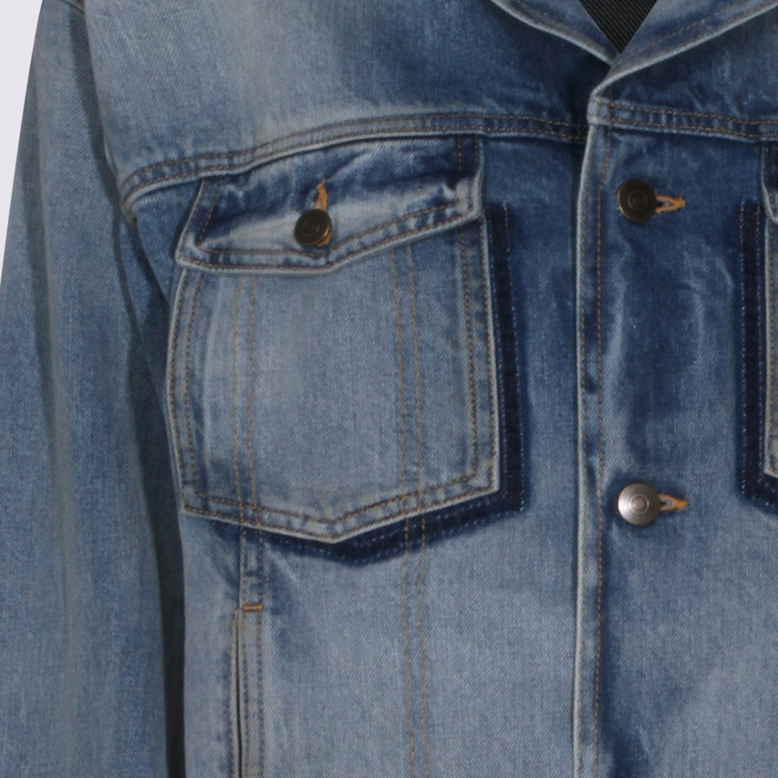 Maison Margiela Light Blue Denim Jacket With Distressed Details