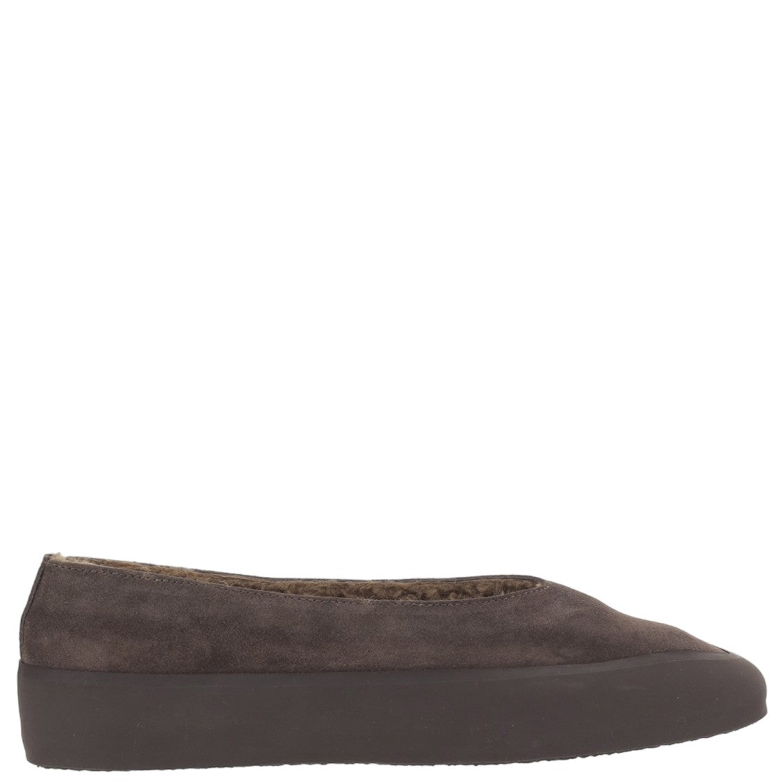 Le Monde Béryl Tapered Toe Suede Flats With Shearling Lining