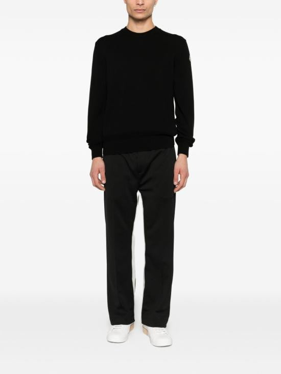 Moncler Crewneck Sweater With Ribbed Detailing And Discreet Logo