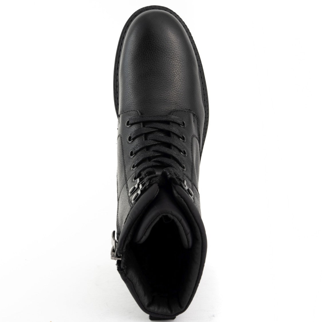 Sergio Moretti Classic Closed Black Leather Ankle Boots