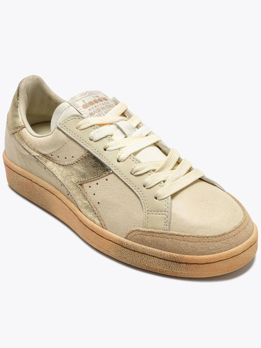 Diadora Prestige Aged Italia Cream Gold Sneakers