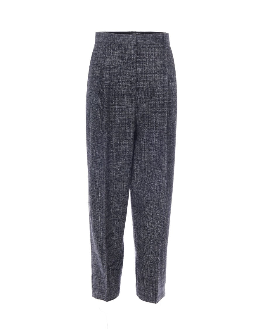 Fabiana Filippi Carrot Fit Pants In Mouliné Plissé Wool