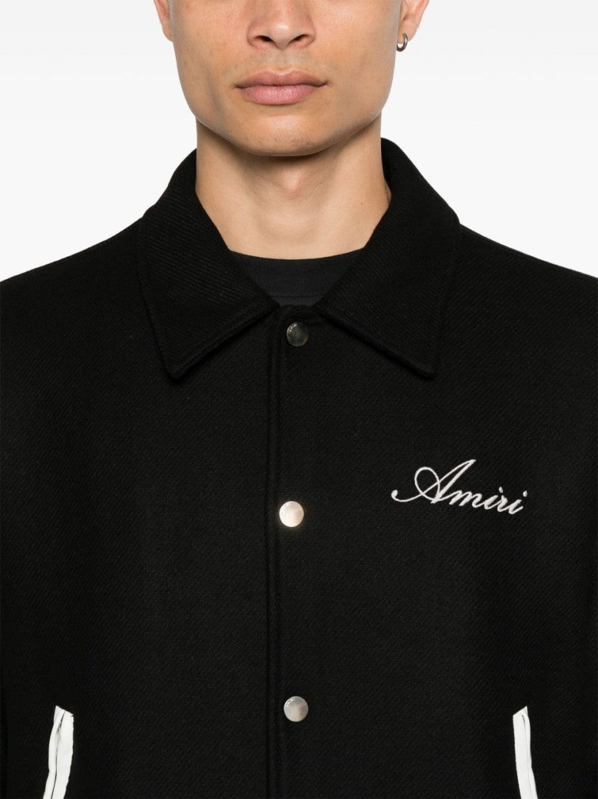 Amiri Tailored Black And White Wool Blend Jacket