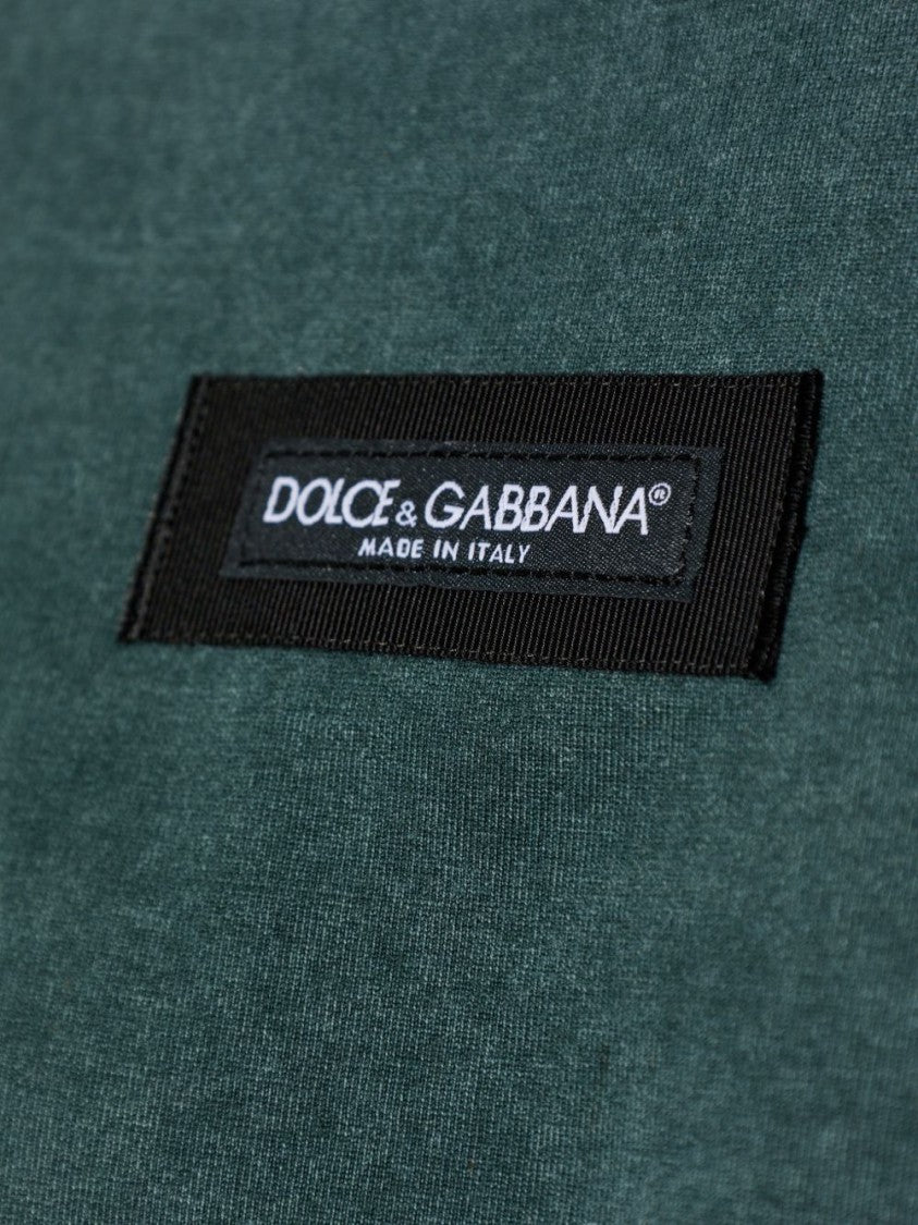 Dolce & Gabbana Green Crew Neck Logo T-Shirt