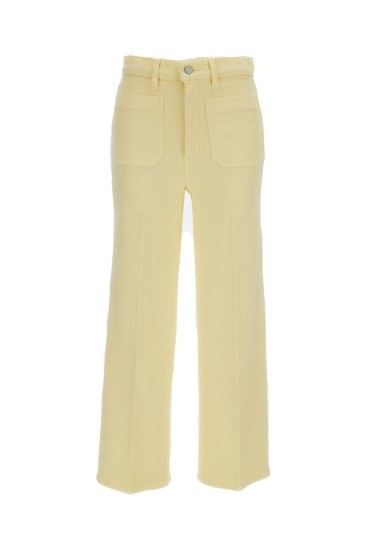 Frame High-Waisted Wide-Leg Trousers With Front Patch Pockets