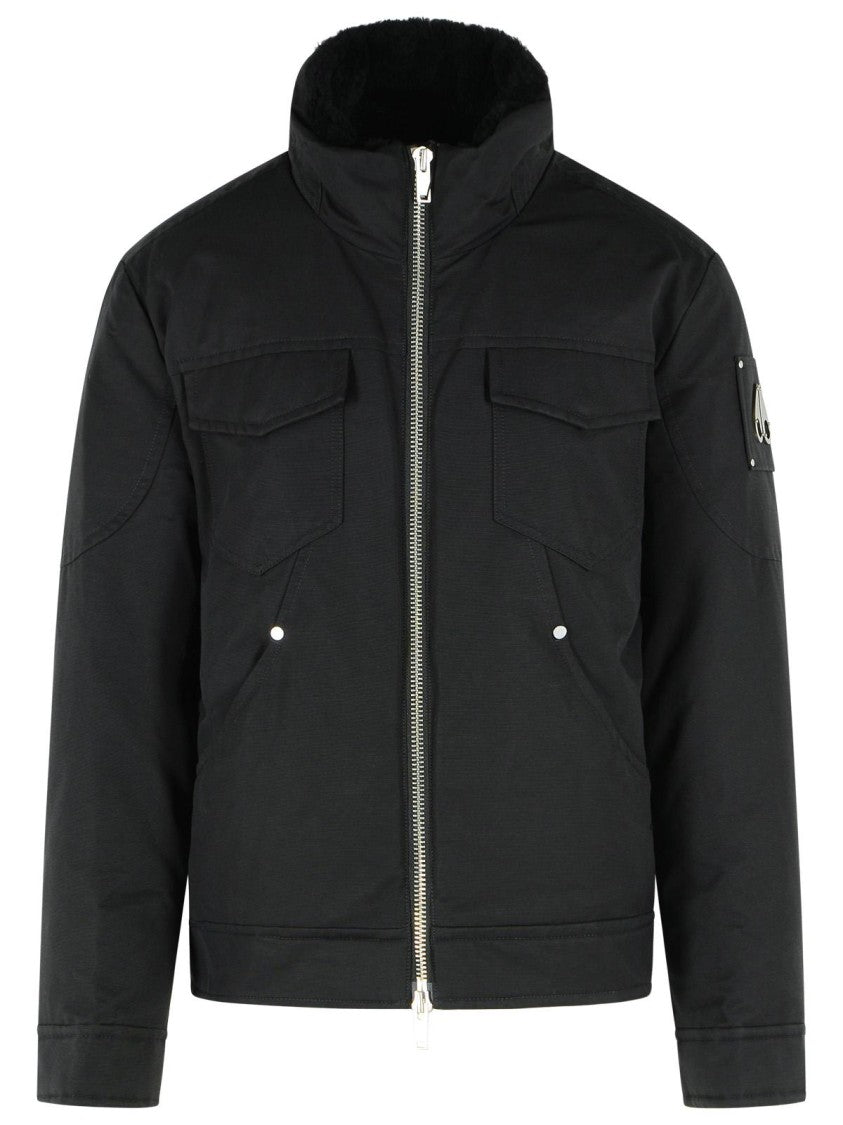 Moose Knuckles 'Falcon' Black Cotton Blend Jacket