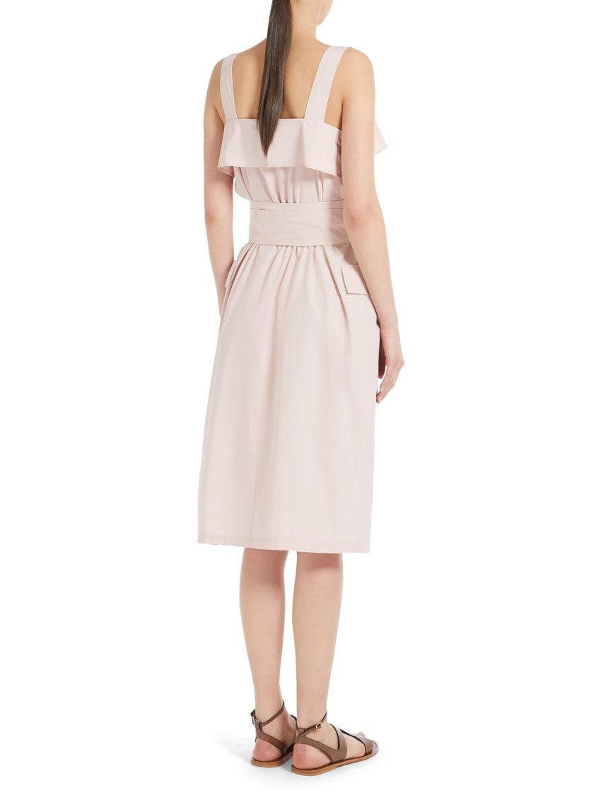 Max Mara Fitted Dress With Ruffled Overlay