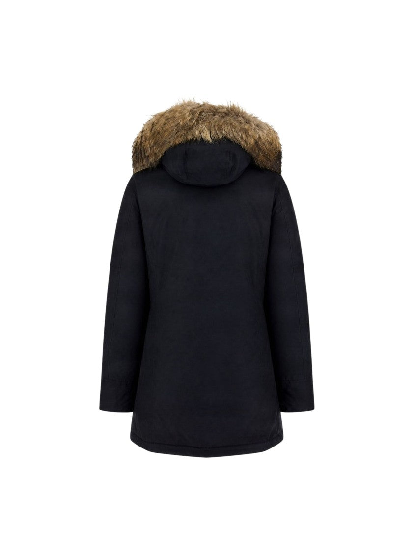 Woolrich Classic Black Parka With Raccoon Fur Trim