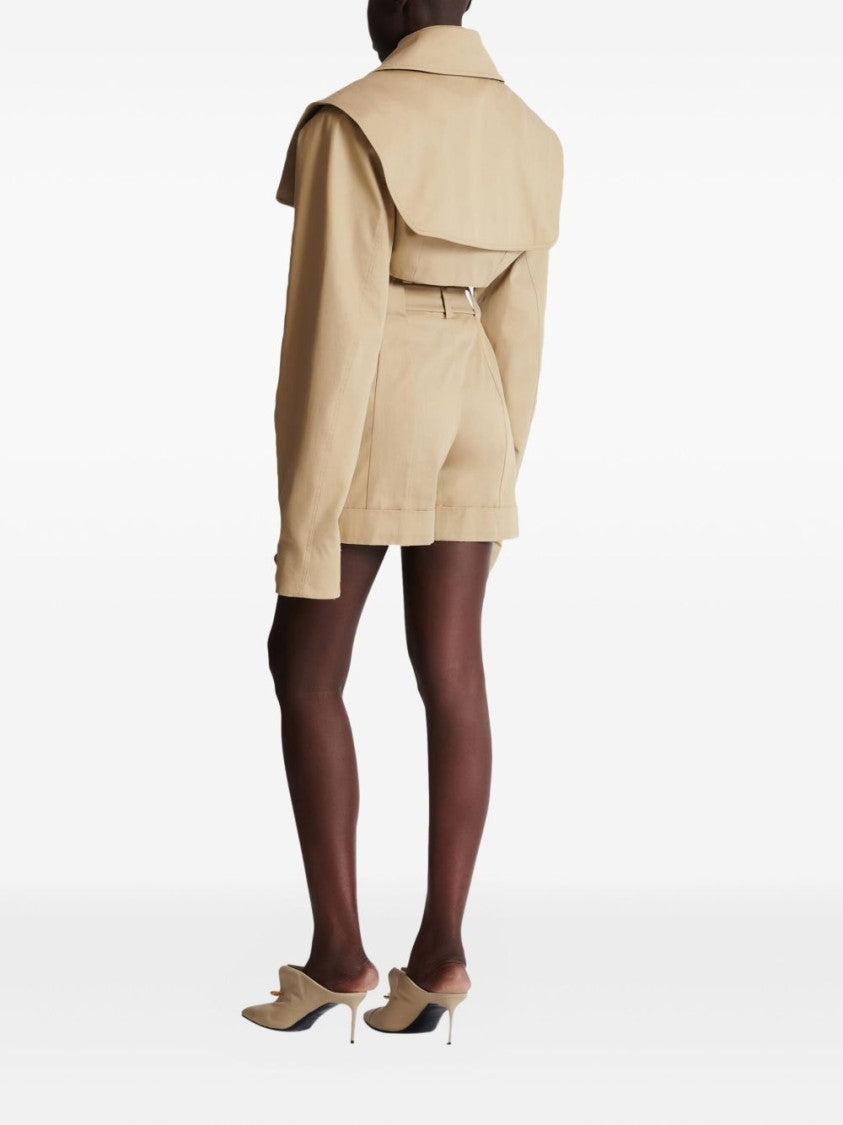 Balmain Tailored High-Waisted Shorts With Gold Buckle
