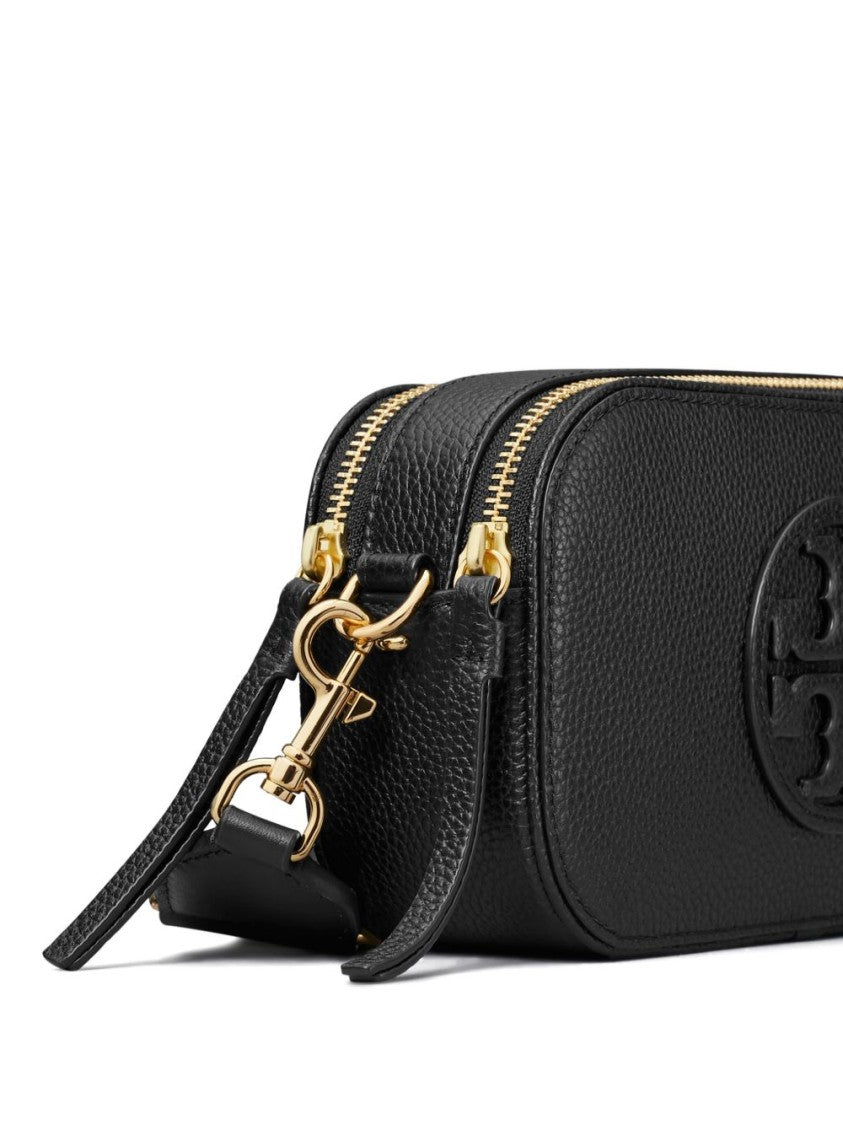 Tory Burch Black Mini Miller Pebbled Leather Crossbody Bag