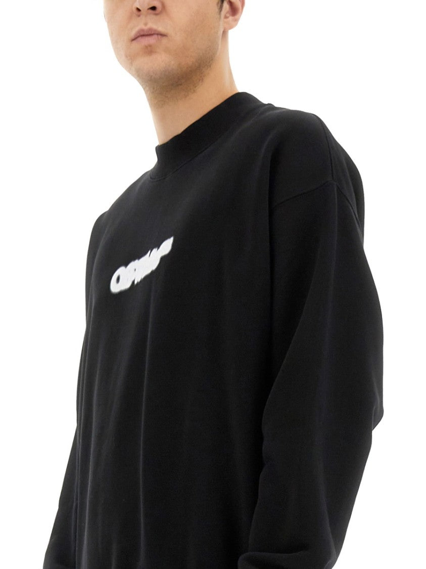 Off-White Relaxed-Fit Black Sweatshirt With Contrasting Logo