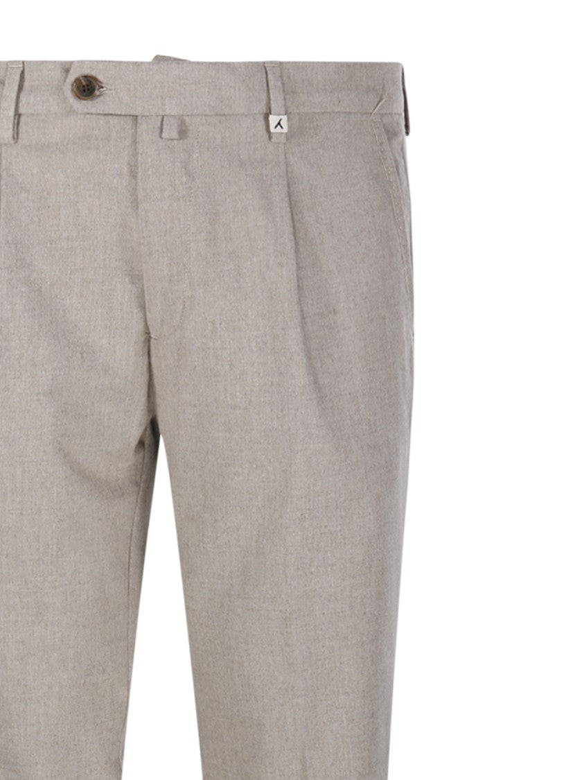 Myths Tailored Long Pants With Classic Front Pleats And Cuffed Hem