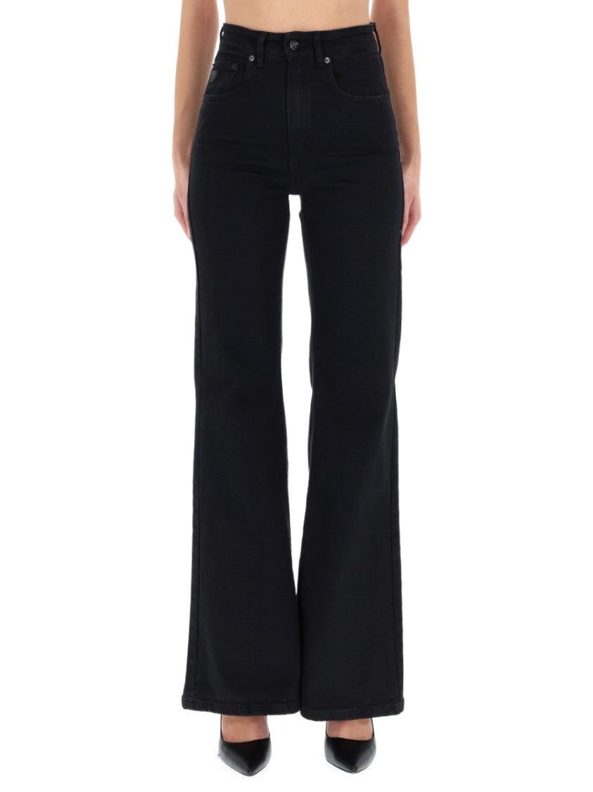 Lois High Waist Flared Black Jeans With Classic Five-Pocket Design