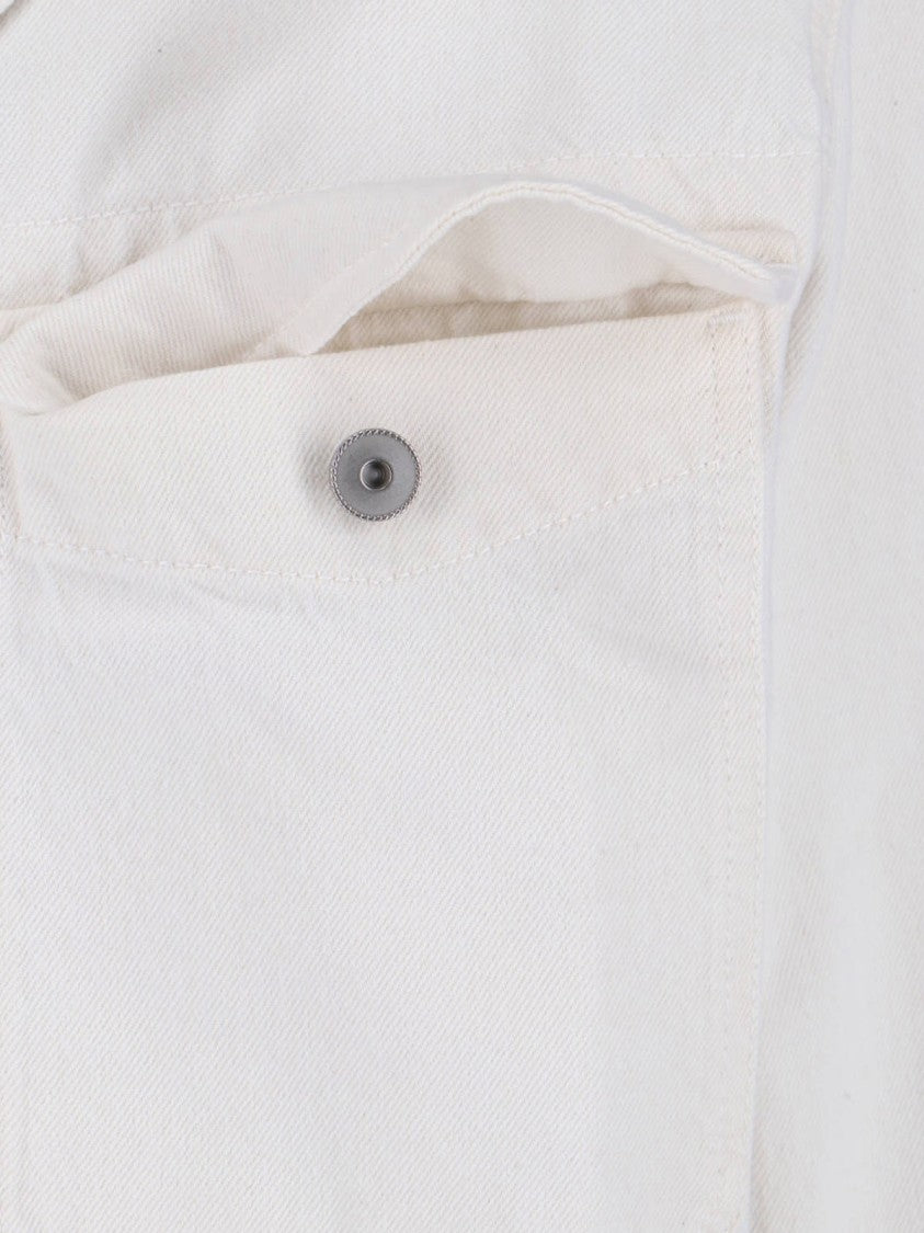 Lemaire White Cropped Trucker Cotton Jacket