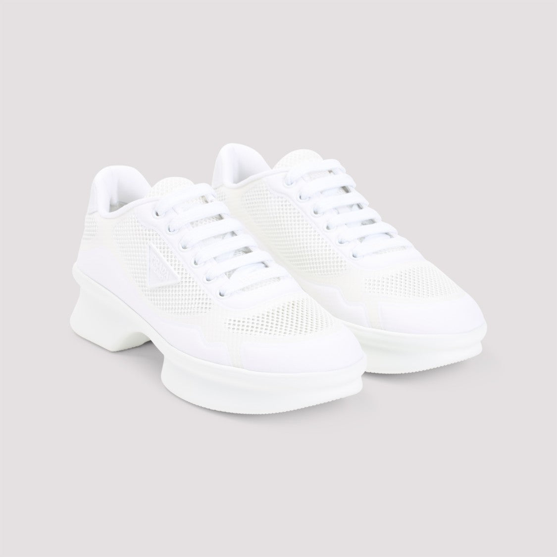 Prada Chunky Sole Sneakers With Breathable Mesh Upper