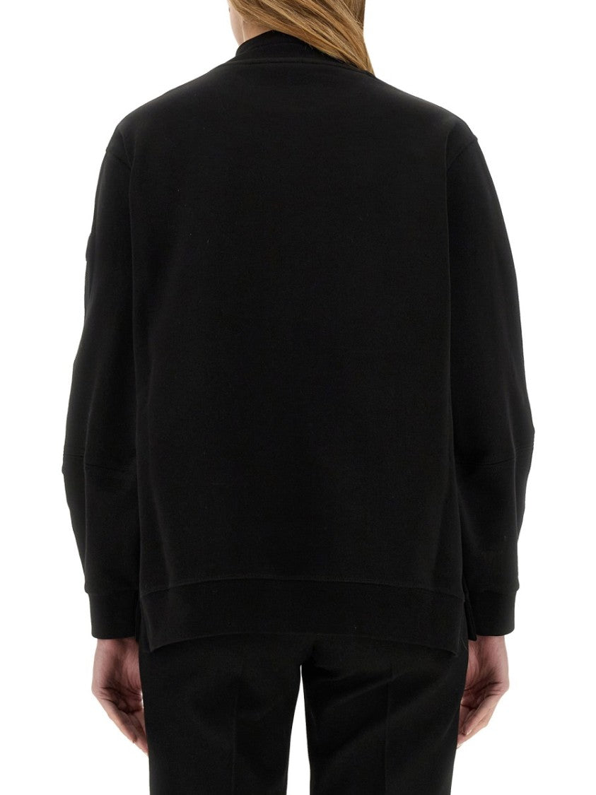 Moncler Cotton Crew Neck Sweatshirt With Signature Logo