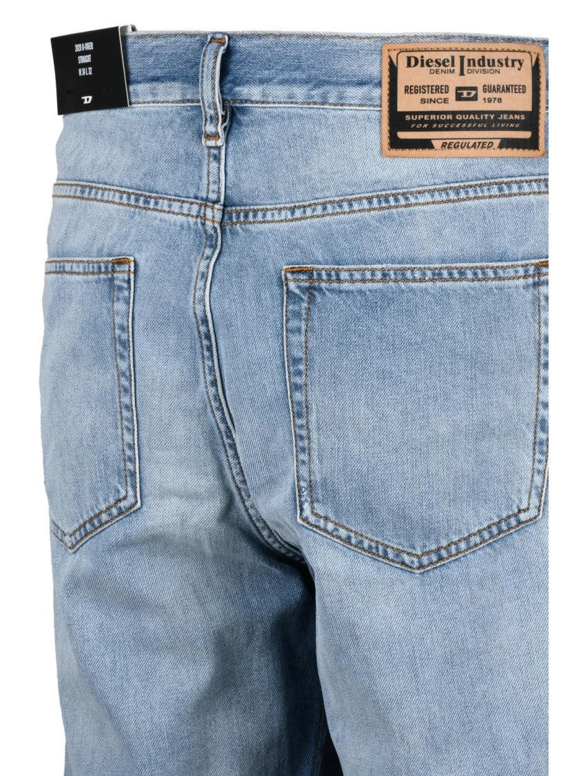 Diesel Light Blue Cotton Straight Jeans