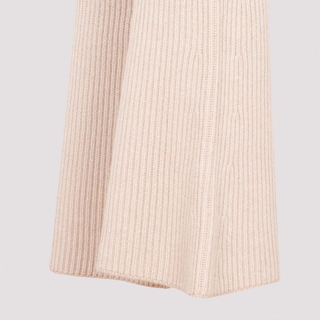 Peserico Flare Knit Rib Nude Fleece Wool Pant