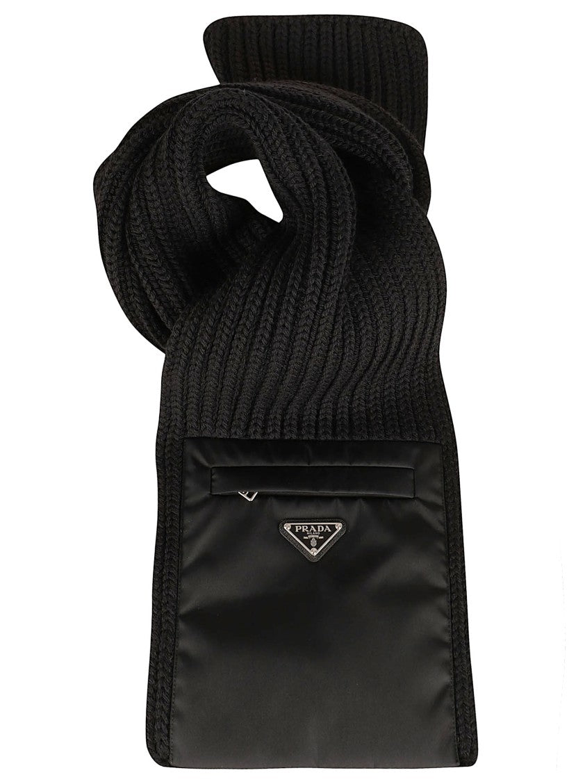 Prada Black Virgin Wool Scarf