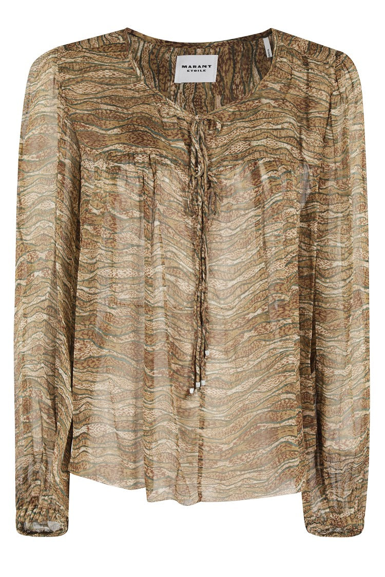 Isabel Marant Étoile Long-Sleeved Blouse With Front Tie Closure